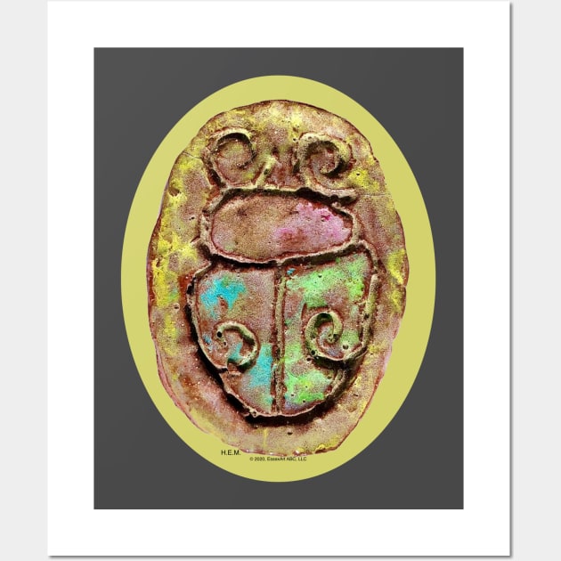HE bug on yellow oval Wall Art by EssexArt_ABC